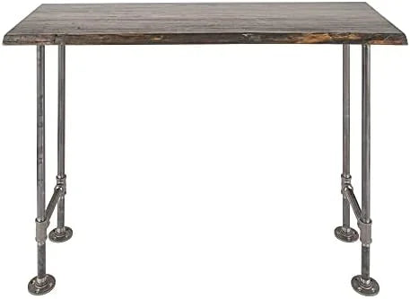 Live Edge Reclaimed Pine Wood Console Table with Industrial Pipe Legs K3838