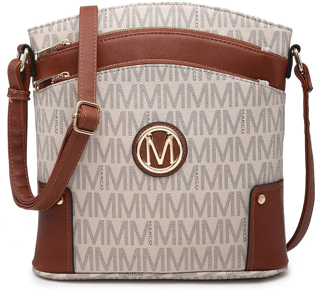 Large Triple Zip Pocket Crossbody Bag U361