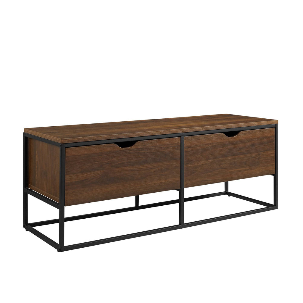 2 Drawer Entry Storage Bench Dark Walnut F332792