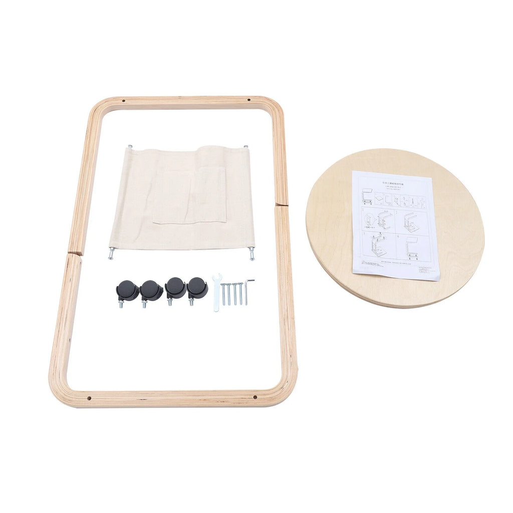 C-shaped Sofa End Side Table with Side Pocket Q9051