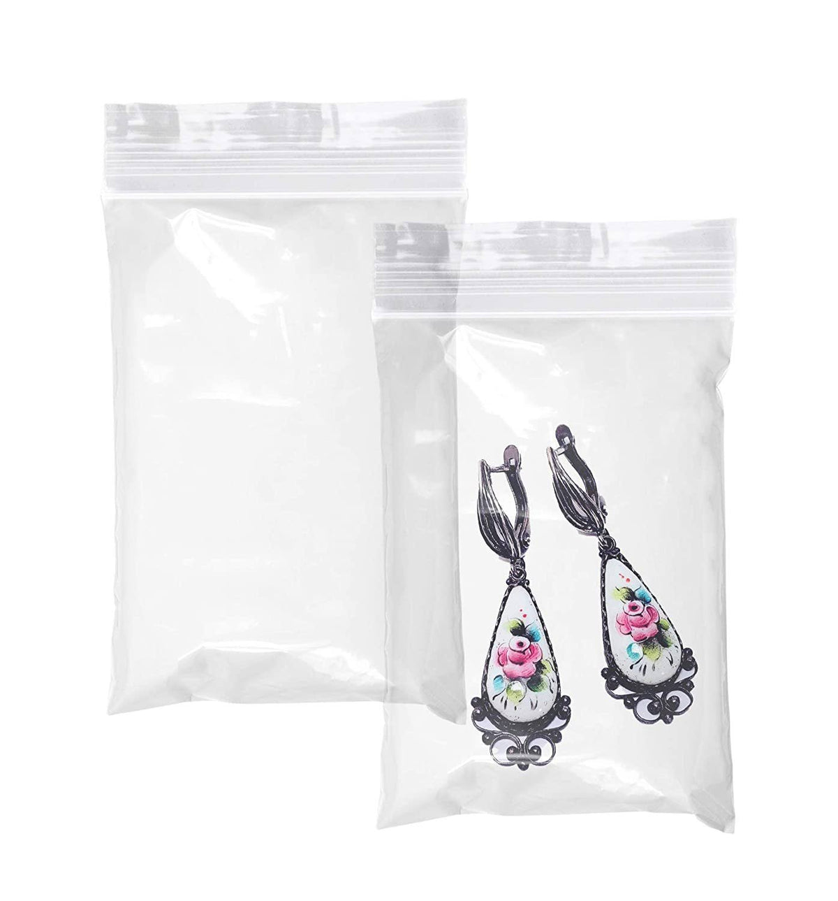 1000 Pack Clear Poly Zipper Locking Bags 8x22 V349