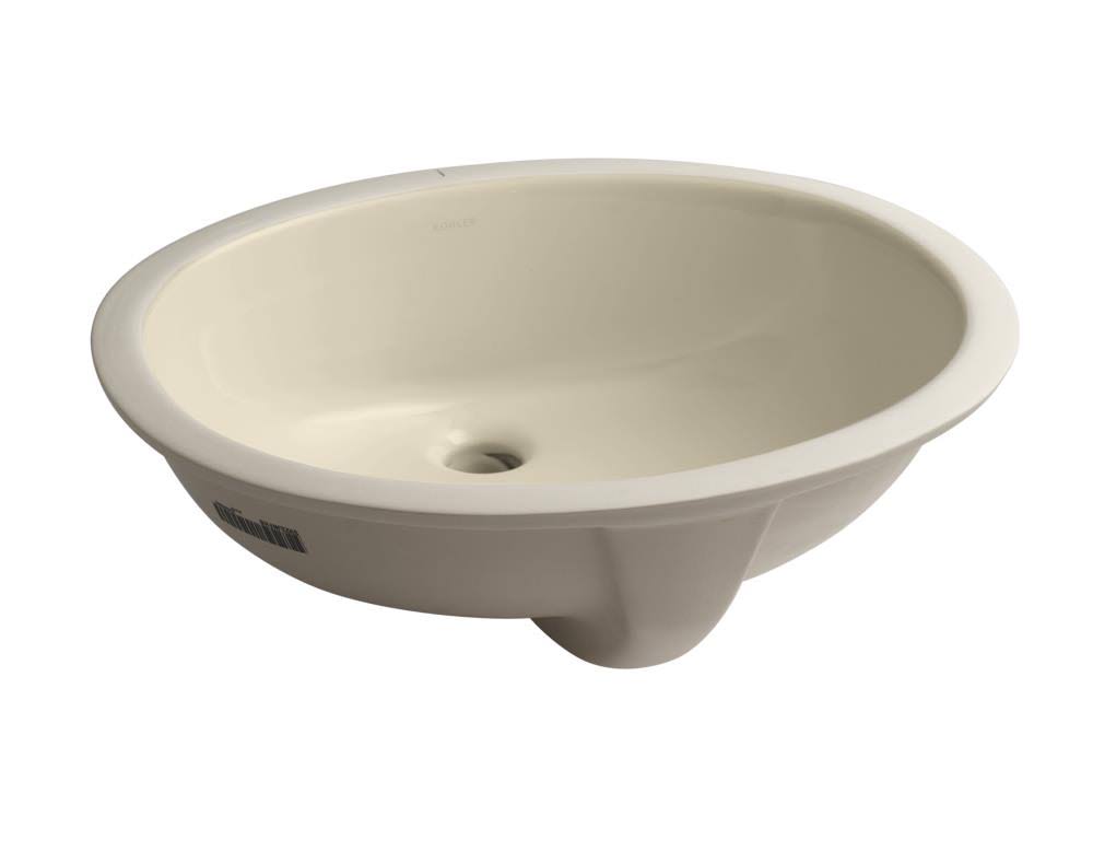 Almond Oval Undermount Bathroom Sink with Overflow J1653