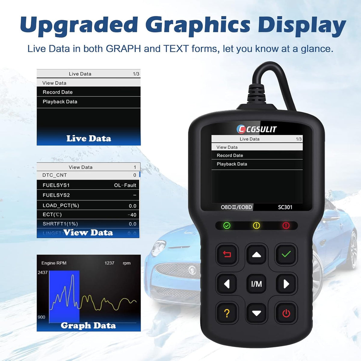 OBD2 Scanner Diagnostic Code Reader with Reset, Black Pack of 2 N3932
