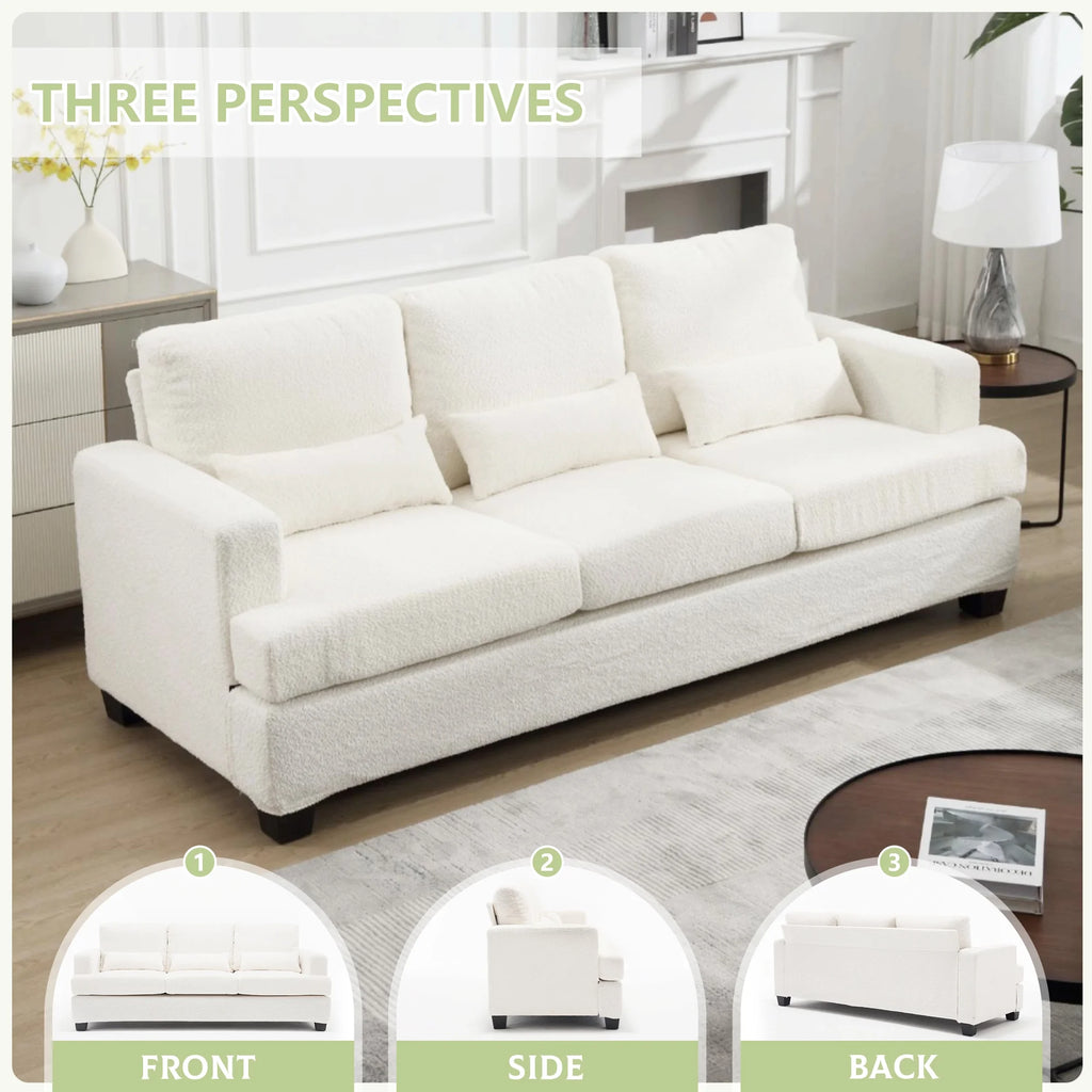 89" Boucle Upholstered 3 Seater Sofa U727583