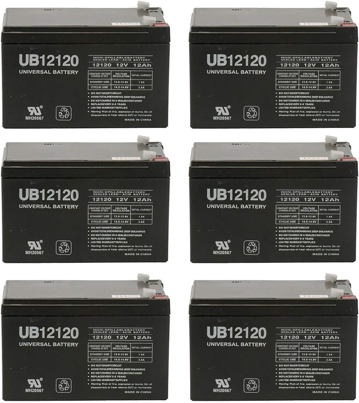 12V 12Ah AGM Battery - 6 Pack A141956