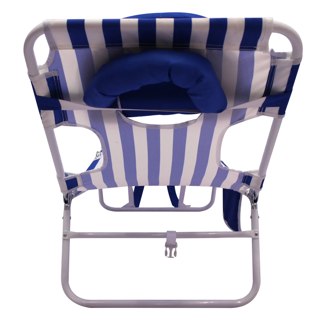 Blue & White Stripe Folding Beach Lounger 2-Pack Y71003