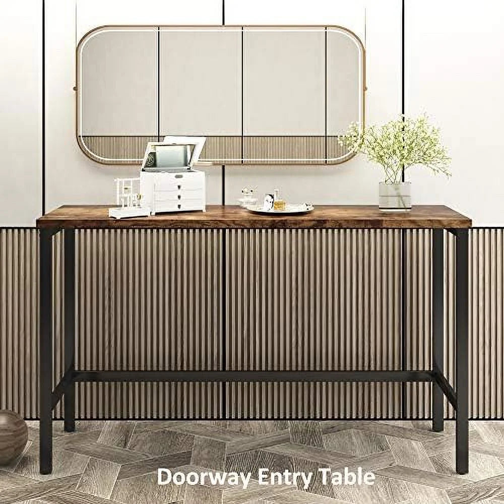 4-Piece Wooden Counter Height Dining Table Set with 3 Stools C140345