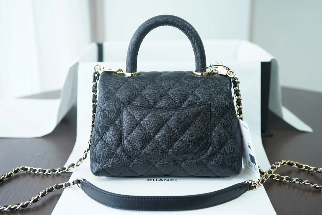 Black Top Handle Flap Bag A6680