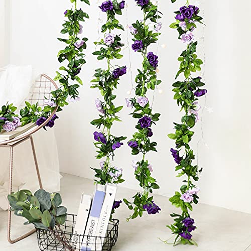 2pcs Artificial Flowers Garland Eucalyptus Peonies Faux Flower Vines (Vintage Pink) E941101