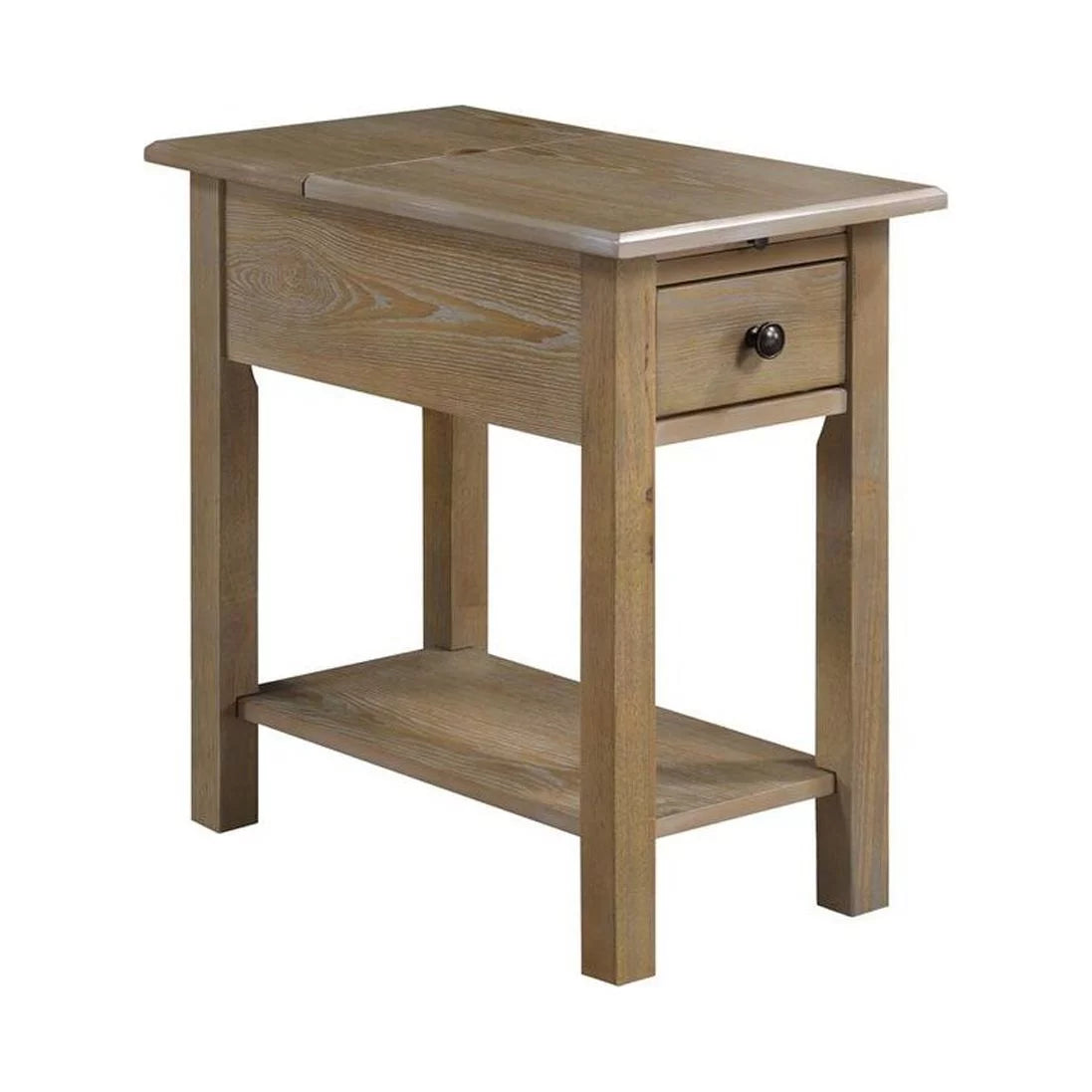 Driftwood Side Table with USB Charging Station Y327774