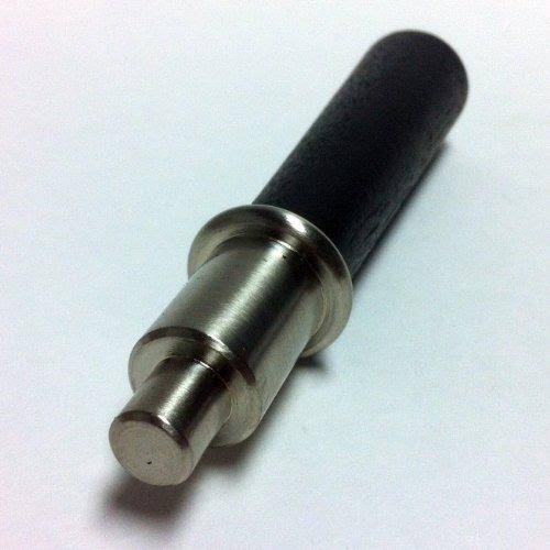 Black Wood Handle Assembly with Brushed Nickel Nub D46846
