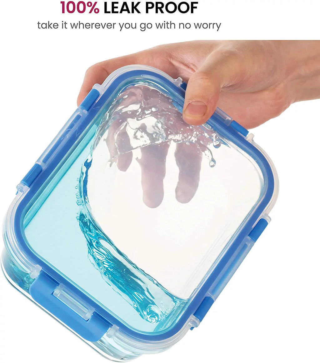 6 Pack 35oz Airtight Glass Meal Prep Containers with Locking Lids B102