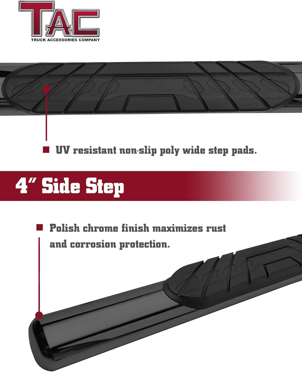 4 Oval Black Side Bars Step Rails Nerf Bars (2 PCS) K29771