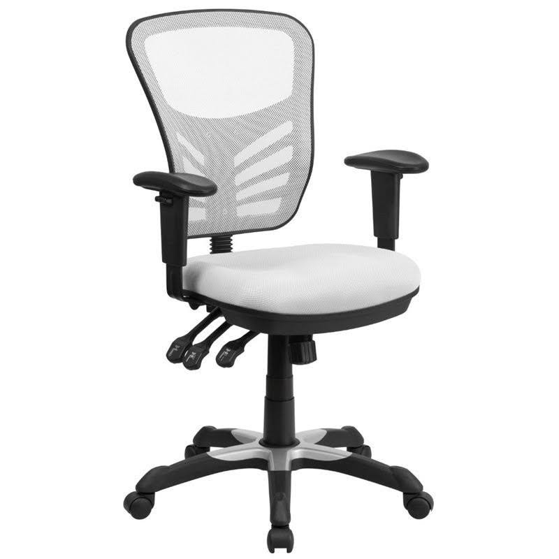 White Mid Back Mesh Swivel Office Chair Z6996