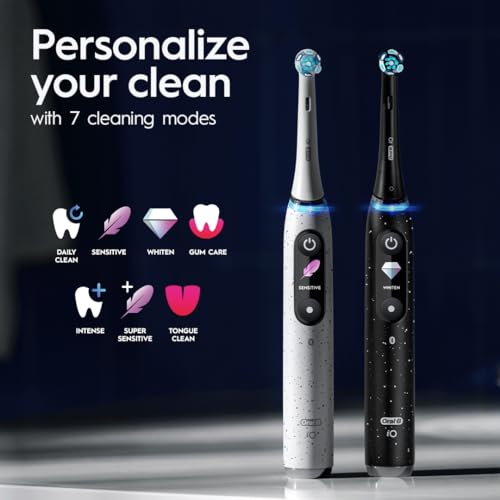 Black Rechargeable Electric Toothbrush with 4 Replacement Heads and Charging Travel Case T388