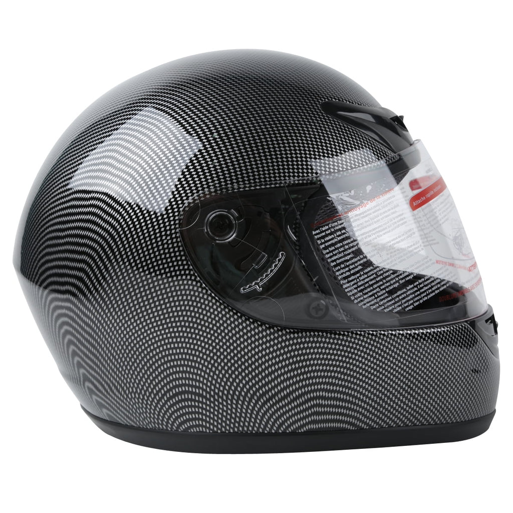 Black Carbon Fiber Full Face Motorcycle Helmet J452723