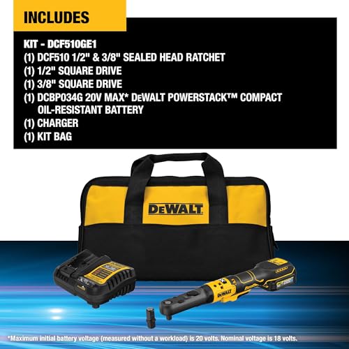 20V MAX XR Cordless Ratchet Set, 3/8" and 1/2" Sealed Head Ratchet H84114