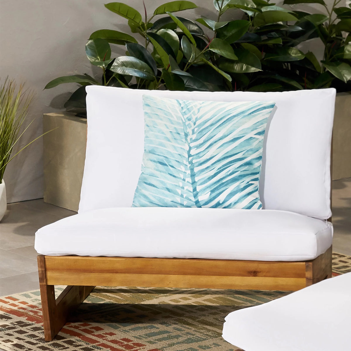 Acacia Wood Outdoor Club Chair with Cushions Y297496