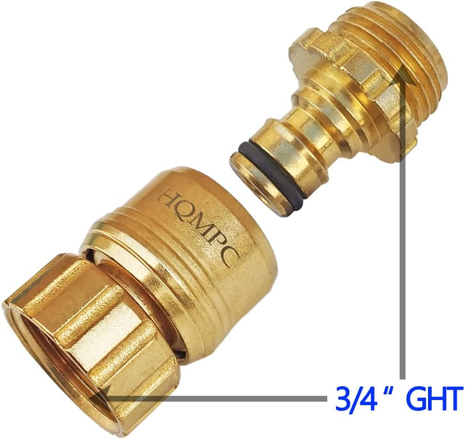 Brass Hose Connector 3/4" GHT (6 Sets) Pack of 2 D609