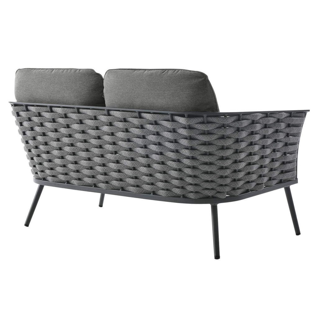 Gray Charcoal 6 Piece Outdoor Aluminum Sectional Sofa Set Q604723
