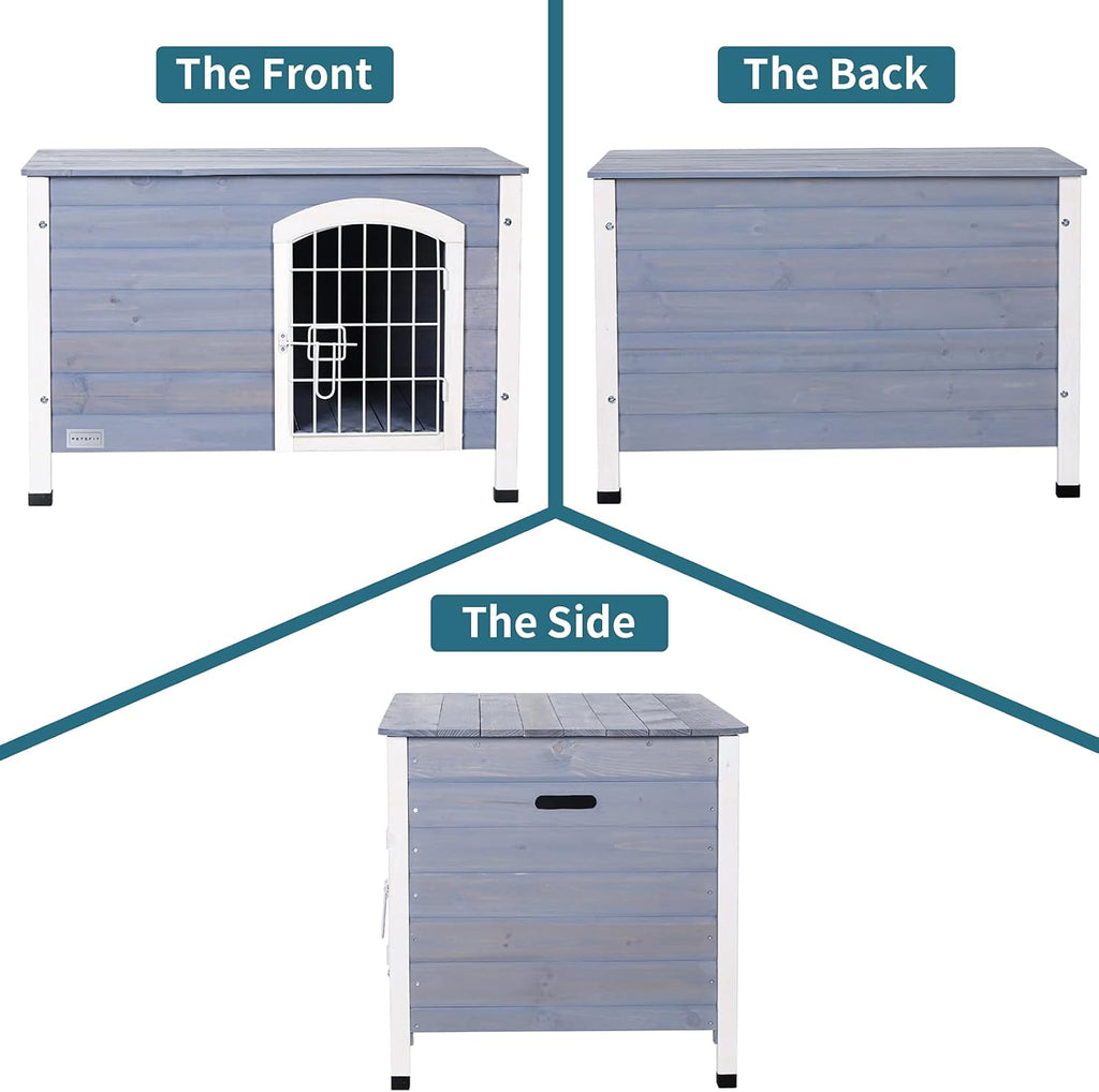 Indoor Wood Dog House with Elevated Floor G220