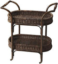 Medium Brown Rattan Bar Cart G21307