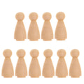 10 Pcs Wooden Bamboo Peg Dolls to Paint R801536