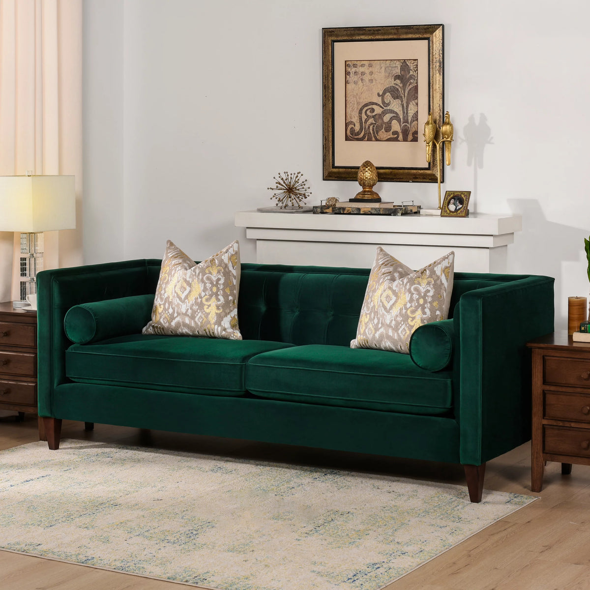84" Tufted Tuxedo Sofa Double Cushion Z8214
