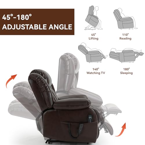 Black Leather Dual Motor Power Lift Recliner Chair G45131