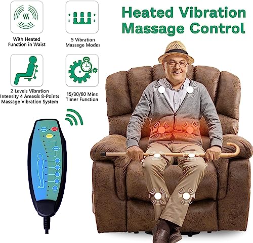 Large Dual Motor Lay Flat Lift Recliner Chair with Heat & Massage Y978