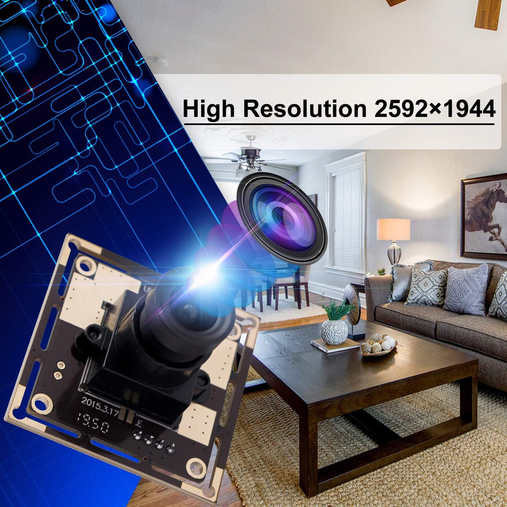 5 Megapixel USB Camera Module with CMOS OV5640 Sensor 3.6mm Lens B412