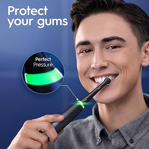 Grey Opal Rechargeable Electric Toothbrush with Pressure Sensor, 5 Cleaning Settings, Travel Case K489592