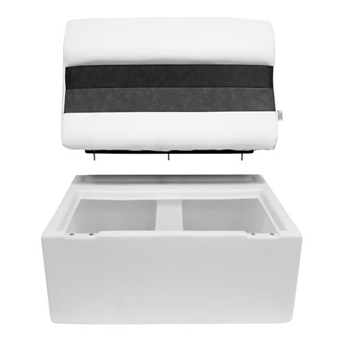 28" Pontoon Bench Seat Cushion Set, Grey/Navy/Blue A872