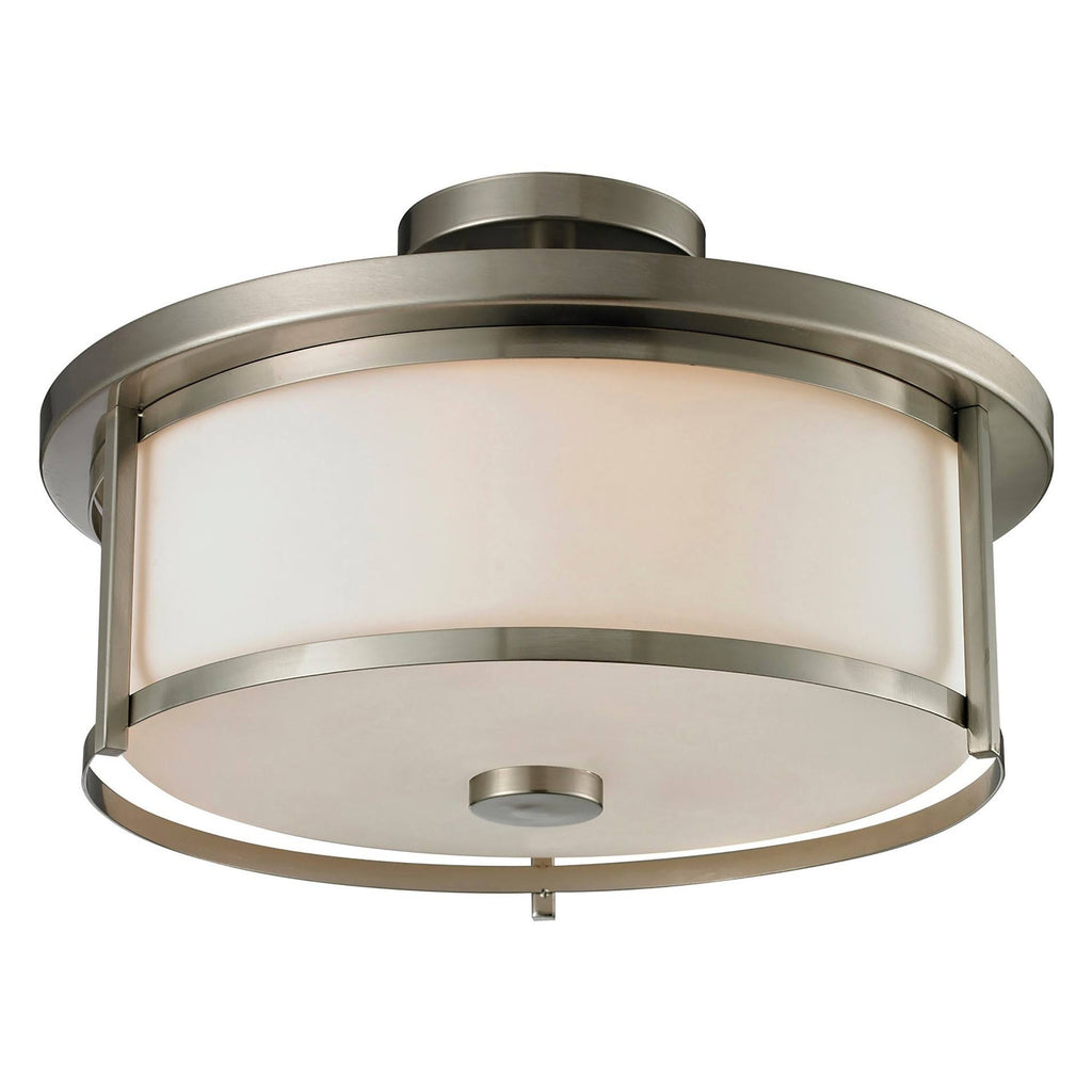 Brushed Nickel 3 Light Semi-Flush Mount Y8719
