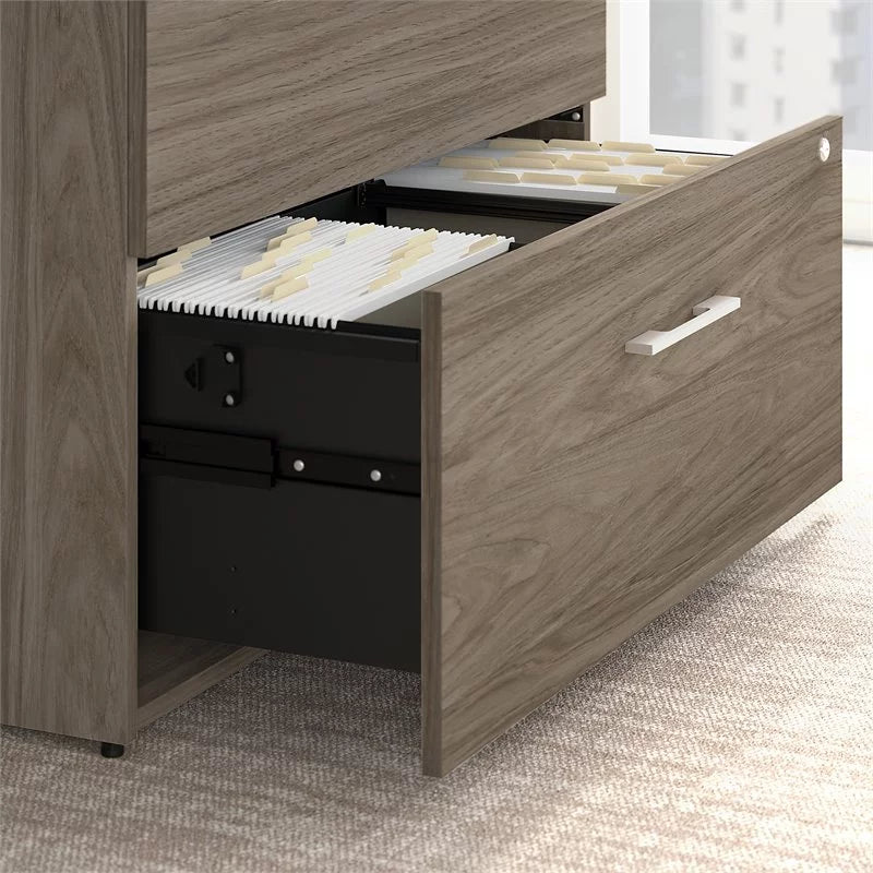 2 Drawer Lateral File Cabinet in Modern Hickory Engineered Wood G491331