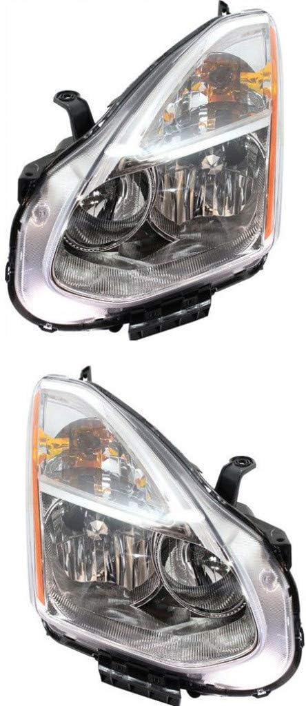 Headlight Assembly Pair for Nissan Rogue 2009-2010 Halogen L59564