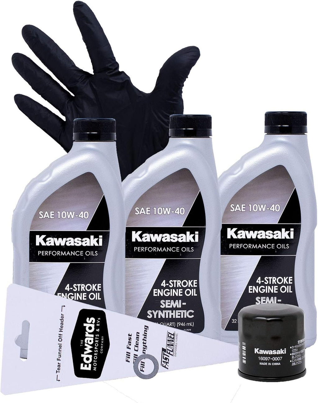Oil Change Kit for Kawasaki Brute Force 750 ATV, Semi Synthetic, Pack of 2 V9067