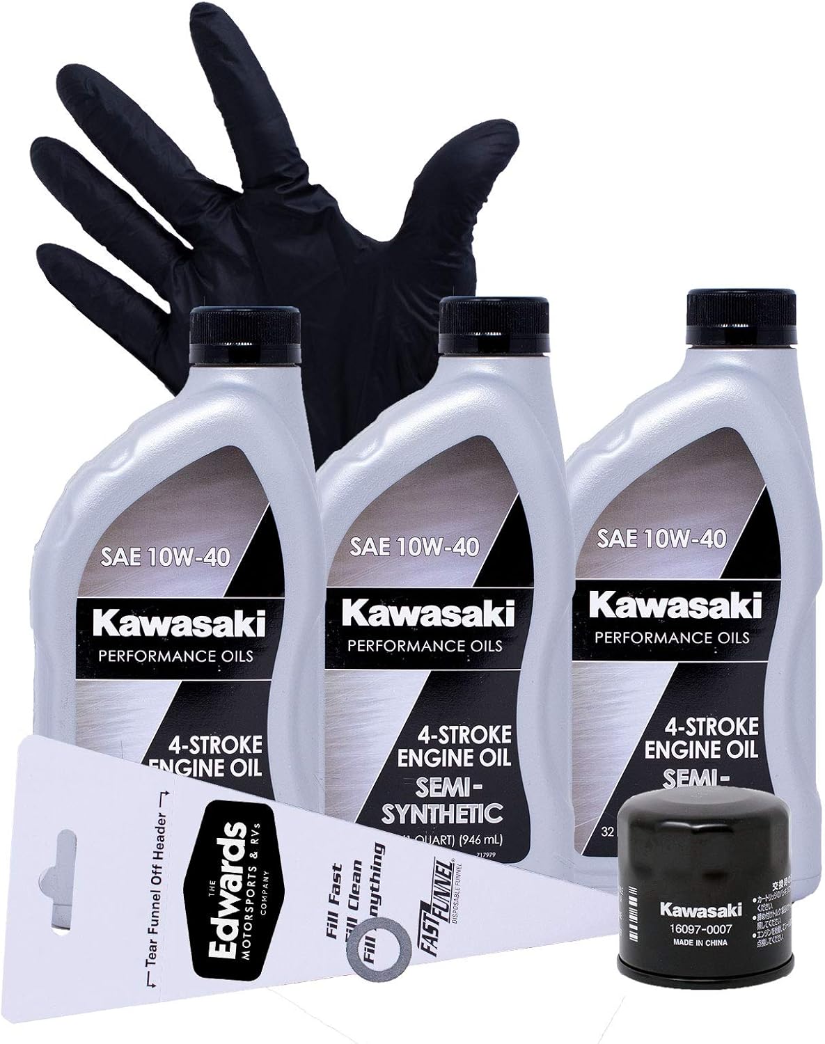 Oil Change Kit for Kawasaki Brute Force 750 ATV, Semi Synthetic, Pack of 2 V9067