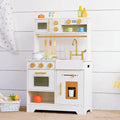 White Wooden Play Kitchen Set with Sink, Stove, Oven & Microwave E554571