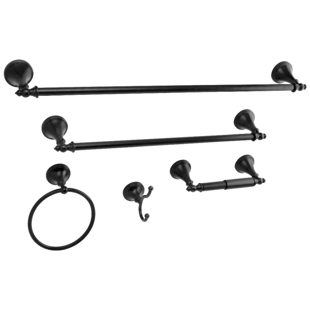Black 18-inch and 24-Inch Towel Bar Bathroom Accessory Set D500