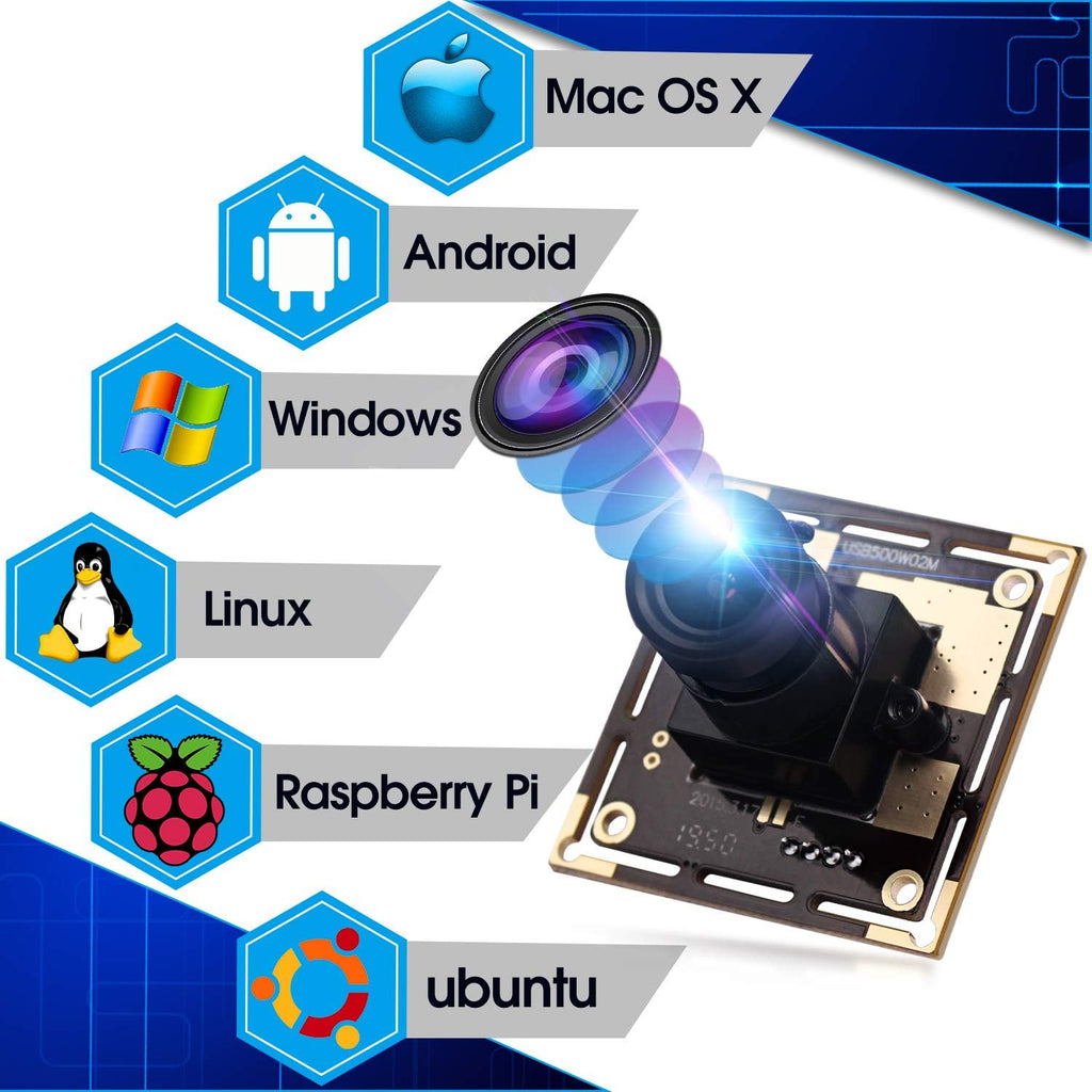 5 Megapixel USB Camera Module with CMOS OV5640 Sensor 3.6mm Lens B412