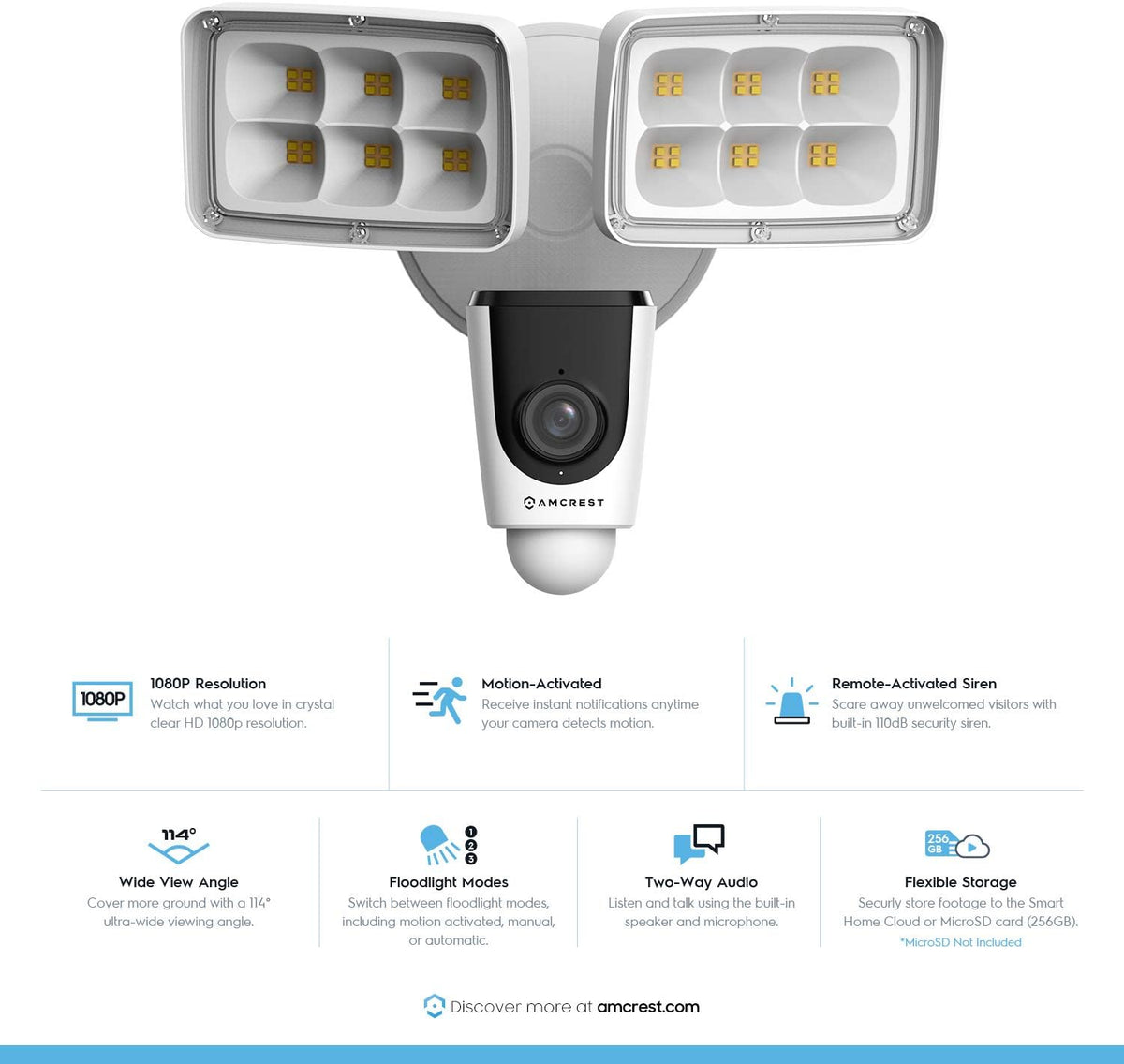 1080P Wireless WiFi Outdoor Security Camera with Flood Light K436