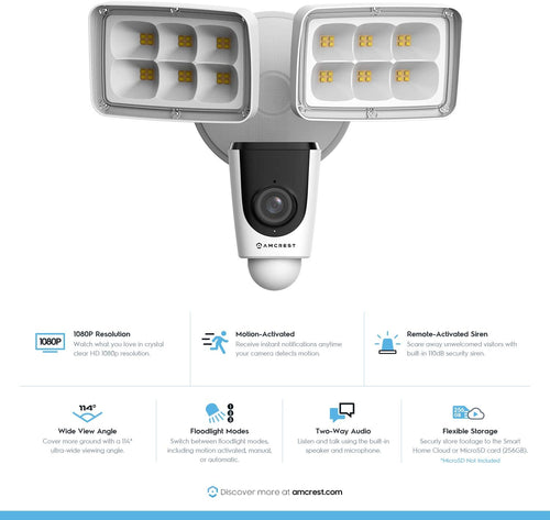 1080P Wireless WiFi Outdoor Security Camera with Flood Light K436