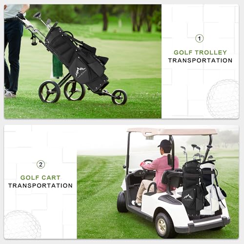 Lightweight Golf Stand Bag with 5 Way Full-Length Dividers and 8 Pockets J559781