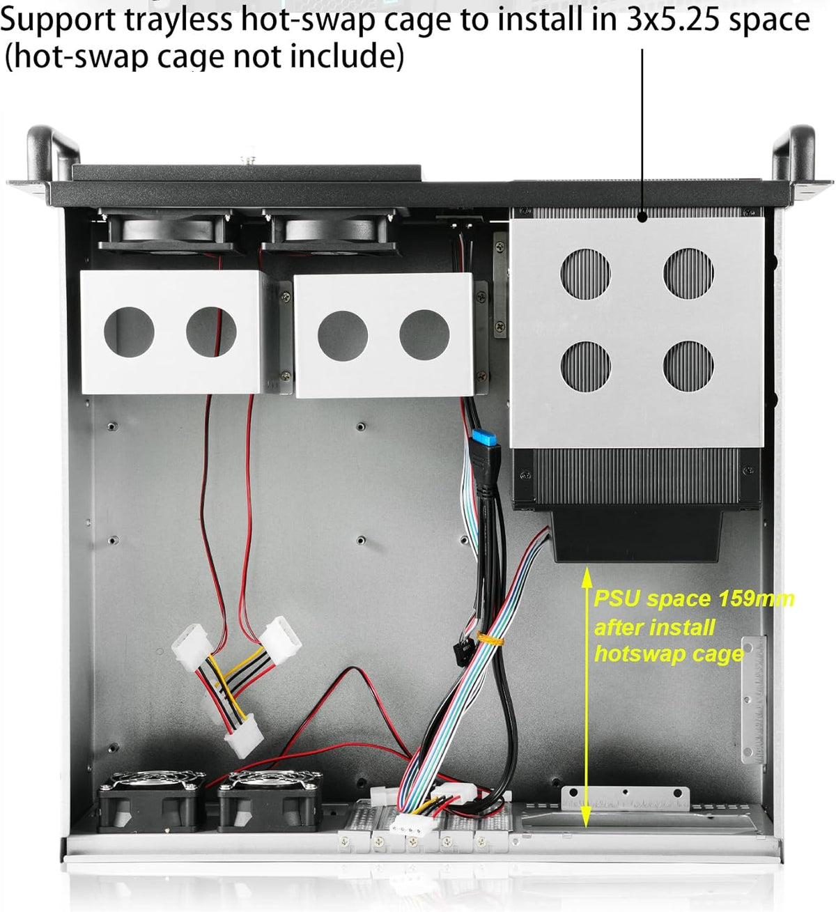 3u Rackmount Server Chassis with 3x5.25 Support PS2 PSU Side 80mm Fan Dust Filter Bracket Z61824