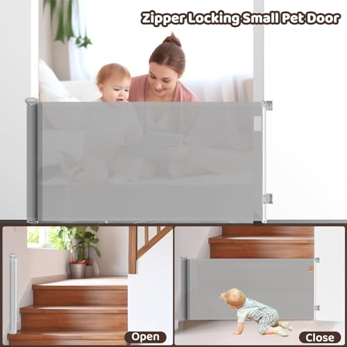 Retractable Baby Gate, 33" Tall, Extends up to 55" Wide F452396