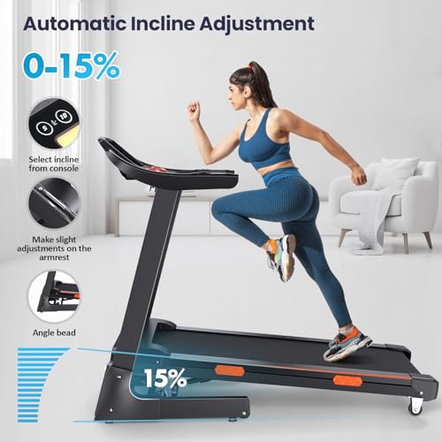 15% Auto Incline Folding Treadmill with Wide Belt, 320 lb Capacity R4292