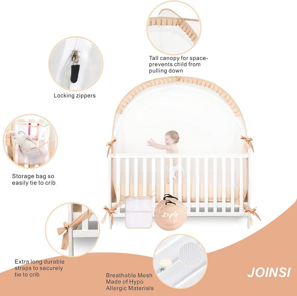 Baby Crib Pop up Tent Mesh Cover Net H461437
