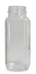 Clear Glass Wide Mouth French Square Bottle 4oz T526