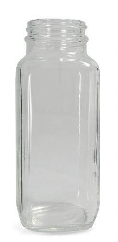 Clear Glass Wide Mouth French Square Bottle 4oz T526